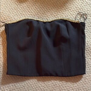 Generation Love Black Top with Gold Chain Detail